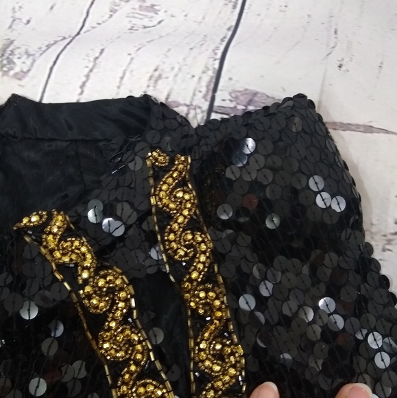 80s black sequin mini dress with cutouts - Picture 4 of 4